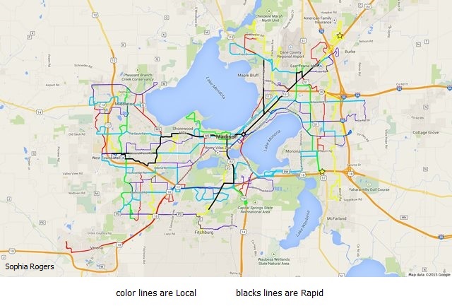 Madison transit overlay map